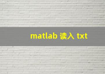 matlab 读入 txt